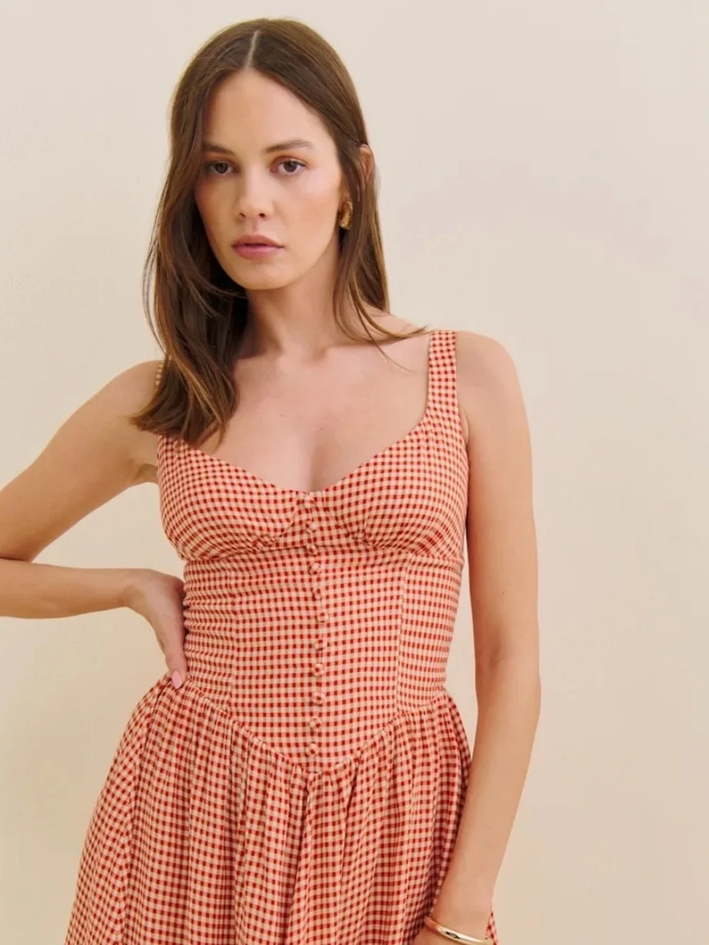 Reformation Wynn Dress Red - Size 0 - Picture 2 of 7